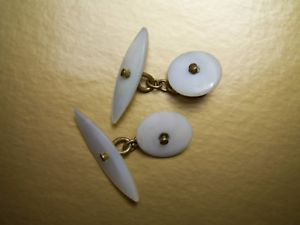 【送料無料】メンズアクセサリ―　ビンテージパールチェーンリンクカフスボタンvintage natural mother of pearl chain linked cufflinks