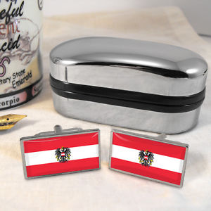 【送料無料】メンズアクセサリ―　オーストリアカフスボタンボックスstates of austria flag cufflinks amp; box