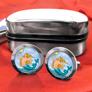 【送料無料】メンズアクセサリ―　マーメイドカフリンクスボックスmermaid, sirne, meerjungfrau cufflinks amp; box