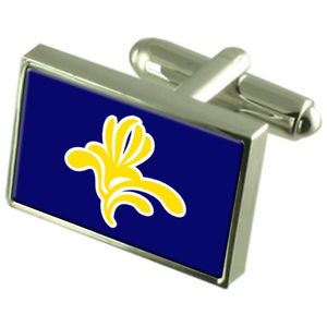 【送料無料】メンズアクセサリ&mdash;　ブリュッセルボックススターリングシルバーカフリンクスbrussels region sterling silver flag cufflinks in engraved personalised box｜hokushin