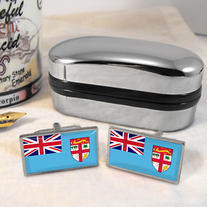 【送料無料】メンズアクセサリ―　フィジーカフスボタンボックスfiji flag cufflinks amp; box