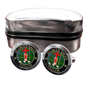 【送料無料】メンズアクセサリ―　テイラースコットランドバッジカフスボタンボックスtaylor scottish clan crest badge cufflinks amp; box