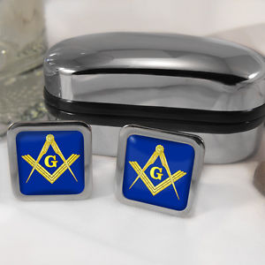 【送料無料】メンズアクセサリ―　コンパスカフスボタンボックスmasonic square and compass cufflinks amp; box