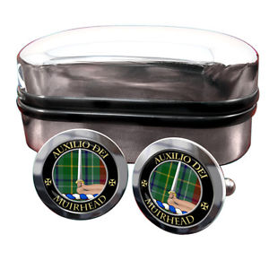 【送料無料】メンズアクセサリ―　スコットランドバッジカフスボタンボックスmuirhead scottish clan crest badge cufflinks amp; box