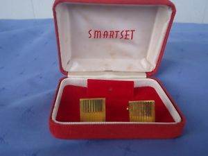 【送料無料】メンズアクセサリ―　ビンテージアールデコゴールドメンズカフスボタンvintage art deco gold mens cufflinks smartset