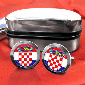 【送料無料】メンズアクセサリ―　クロアチアクロアチアアームカフスボタンアンプフルバツカコートボックスcroatia croatian hrvatska coat of arms cufflinks amp; box