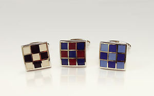 【送料無料】メンズアクセサリ―　スクエアエナメルカフスボタンカラースクエアsquare on square enamel cufflinks various colours