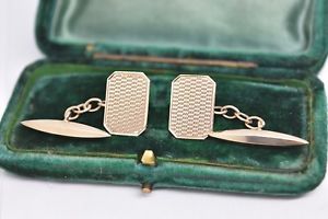 【送料無料】メンズアクセサリ&mdash;　ヴィンテージゴールドアールデコパターンカフリンクスvintage 9ct gold art deco cufflinks with a patterned design 365g b905｜hokushin