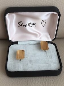 【送料無料】メンズアクセサリ―　ビンテージメンズcufflinks vintage stratton english boxed gold coloured metal 1970s mens gift