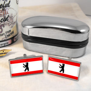 【送料無料】メンズアクセサリ―　ベルリンカフスボタンボックスberlin flag cufflinks amp; box