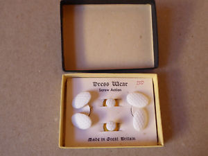 【送料無料】メンズアクセサリ―　ボックスメンズカフスボタンシャツスタッドボルトboxed mens dress wear cufflinks amp; shirt studs c1950