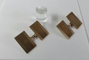 【送料無料】メンズアクセサリ―　ゴールドソリッドカフスボタングラム9ct gold solid rectangular cufflinks 52 grams hallmarked excellent condition