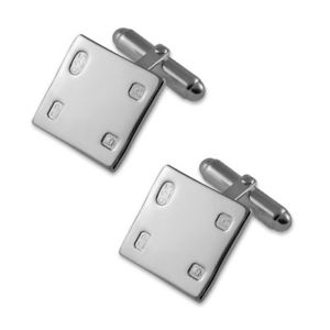 【送料無料】メンズアクセサリ― スクエアカフリンクスsterling silver feature hallmark square cufflinks