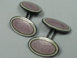 【送料無料】メンズアクセサリ―　ビンテージカフリンクススターリングシルバーエナメルrare vintage cuff links sterling silver with enamel