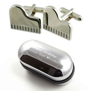 【送料無料】メンズアクセサリ―　グランドピアノカフスボタンボックスgrand piano cufflinks amp; engraved gift box