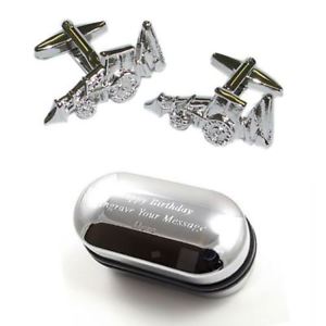 【送料無料】メンズアクセサリ―　ショベルトターカフスボタンボックスexcavator tractor digger cufflinks amp; engraved gift box