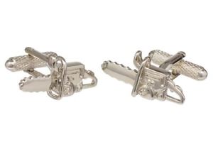 【送料無料】メンズアクセサリ―　オニキスアートボックスツリーチェーンソーカフリンクスchainsaw cufflinks for tree surgeon in onyx art cufflink box