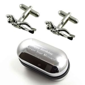 【送料無料】メンズアクセサリ―　スキューバダイバーカフスボタンボックスscuba diver cufflinks amp; engraved gift box