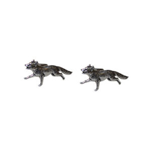 【送料無料】メンズアクセサリ―　ピューターボックス×フォックスカフスボタンenglish made pewter running fox cufflinks in leatherette box x2tsbca03