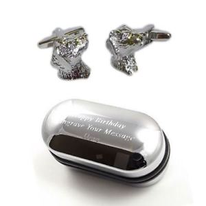 【送料無料】メンズアクセサリ―　ラブラドールカフスボタンボックスmens dog lover labrador dogs head cufflinks amp; engraved gift box