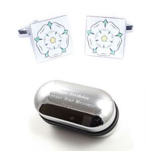 【送料無料】メンズアクセサリ―　ヨークシャーフラグカフスボタンボックスyorkshire flag cufflinks amp; engraved gift box