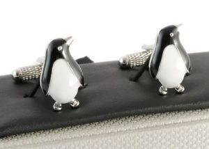 【送料無料】メンズアクセサリ―　オニキスアートボックスペンギンシャツカフリンクスcute antarctica penguin shirt cufflinks in onyx art cufflink box