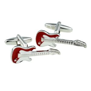 【送料無料】メンズアクセサリ―　レッドボックス×ギターカフスボタンred guitar music cufflinks presented in a cufflink box x2aj472