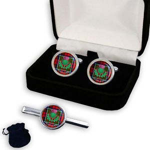 【送料無料】メンズアクセサリ―　マシソンタータンチェックスコットランドシスルメンズカフスボタンセットmatheson tartan scottish thistle men’s cufflinks set gift engraving