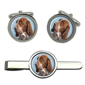 【送料無料】メンズアクセサリ&mdash;　ブラッコイタリアーノタイクリップセットbracco italiano dog round cufflink and tie clip set｜hokushin