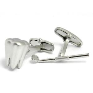 【送料無料】メンズアクセサリ―　ミラーカフリンクスdentist tooth and mirror cufflinks
