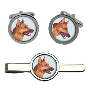 【送料無料】メンズアクセサリ―　アルザスラウンドタイクリップセット listinggerman shepherd alsatian round cufflink and tie clip set