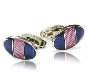 【送料無料】メンズアクセサリ―　ストライプメンズpurple and blue oval stripe mens cufflink 12,946円