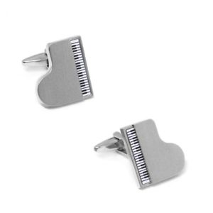 【送料無料】メンズアクセサリ―　シルバーピアノカフリンクスsilver piano cufflinks