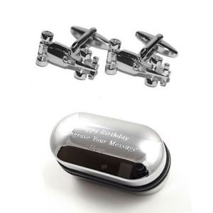 【送料無料】メンズアクセサリ&mdash;　フォーミュラレースカーカフリンクスボックスformula 1 racing car cufflinks amp; engraved gift box｜hokushin