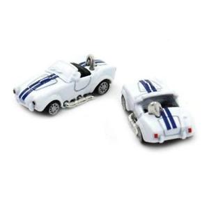 【送料無料】メンズアクセサリ―　ホワイトスポーツカーカフスリンクacシェルビーコブラblue white classic sports car cufflinks ac shelby cobra