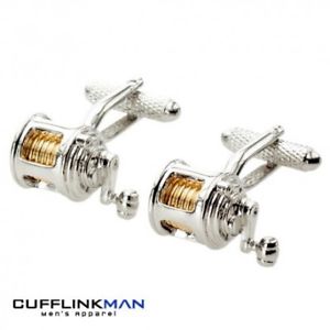 【送料無料】メンズアクセサリ―　リールカフリンクスfishing reel cufflinks