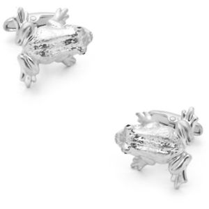 【送料無料】メンズアクセサリ―　カエルカフリンクスsilver frog cufflinks