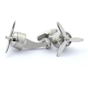 【貨物輸送無料】メンズ添え物― プロペラカフリンクスaeroplane propeller cufflinks