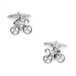 【送料無料】メンズアクセサリ&mdash;　シルバーカフリンクスsilver bicycle cyclist cufflinks｜hokushin