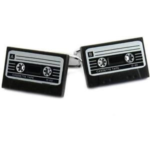 【送料無料】メンズアクセサリ— カセットテープカフリンクスcassette tape cufflinks|hokushin