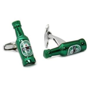 【送料無料】メンズアクセサリ— ビールカフリンクスgreen beer bottle cufflinks|hokushin