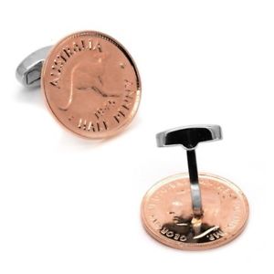 【送料無料】メンズアクセサリ―　オーストラリアセントカフリンクスaustralian half penny coin cufflinks