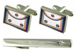 【送料無料】メンズアクセサリ&mdash;　タイクリップメソニックロイヤルアークレガリアエプロンカフスボタンセットgift set tie clip masonic royal ark regalia apron cufflinks｜hokushin
