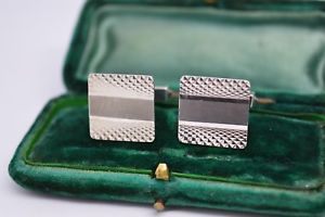 【送料無料】メンズアクセサリ―　ビンテージスターリングシルバーアールデコデザインカフリンクスvintage sterling silver cufflinks with an art deco design b134