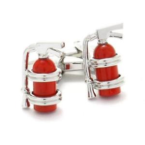 【貨物輸送無料】メンズ添え物― 折り返し繋がりred fire extinguisher cufflinks
