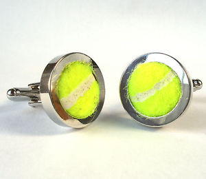 【送料無料】メンズアクセサリ— テニスボールカフリンクスクリスマスウィンブルドンスポーツreal tennis ball cufflinks wedding favour groom christmas wimbledon men sport|hokushin