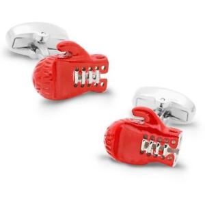 【送料無料】メンズアクセサリ―　モールカフスリンクレッドボクシンググラブred boxing gloves with silver laces cufflinks