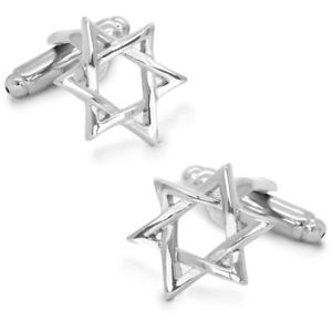 【送料無料】メンズアクセサリ― デービッドカフスリンクsilver star of david cufflinks