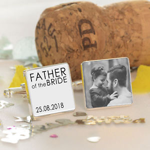 【送料無料】メンズアクセサリ— father of the bride wedding photo cufflinksパーティーpersonalised father of the bride wedding photo cufflinks wedding party gif|hokushin