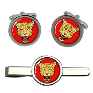 【送料無料】メンズアクセサリ— ヘッドラウンドタイクリップセットheraldic leopards head round cufflink and tie clip set|hokushin